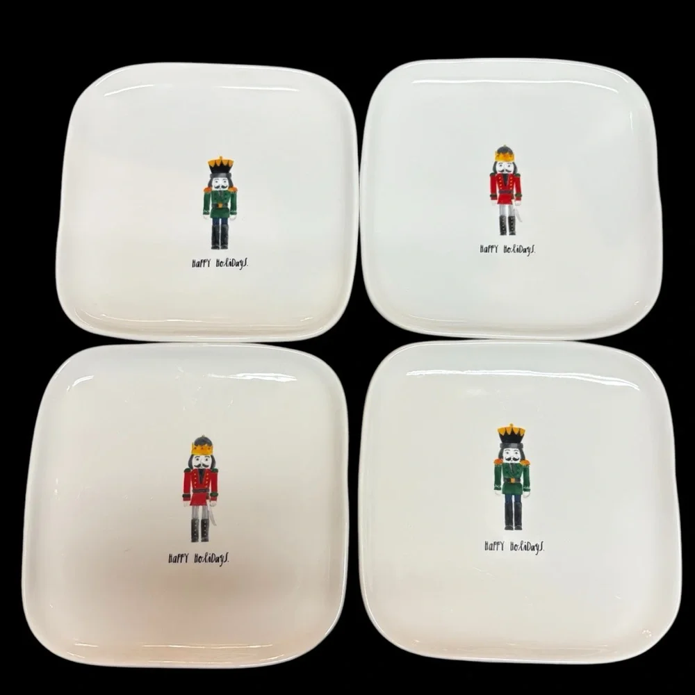 Rae Dunn Christmas Plates set of 4